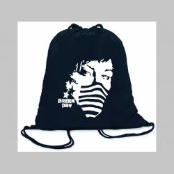 Green Day ľahké sťahovacie vrecko ( batôžtek / vak ) s čiernou šnúrkou, 100% bavlna 100 g/m2, rozmery cca. 37 x 41 cm